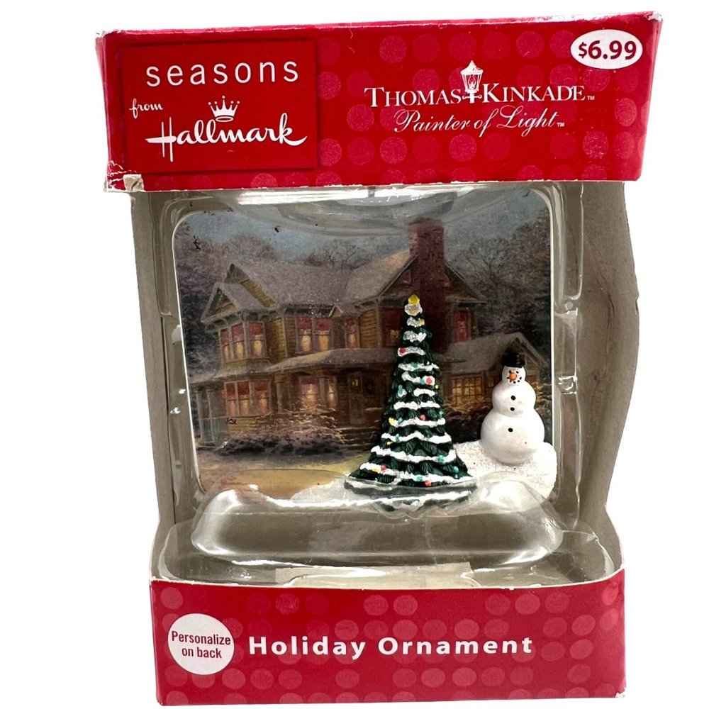 Hallmark Ornament Thomas Kinkade Holiday Painter of Light 1993 Snowman Christmas